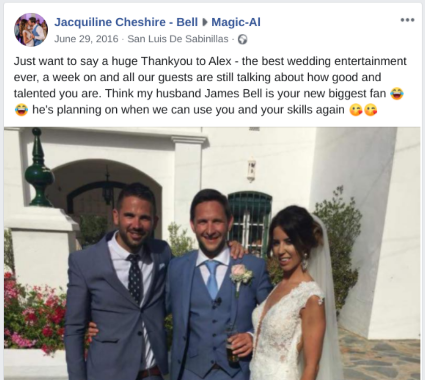 Wedding magician client review